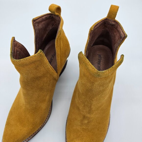 Jeffrey Campbell Cromwell Mustard Yellow Suede Boots Booties Size 6 - Picture 7 of 7